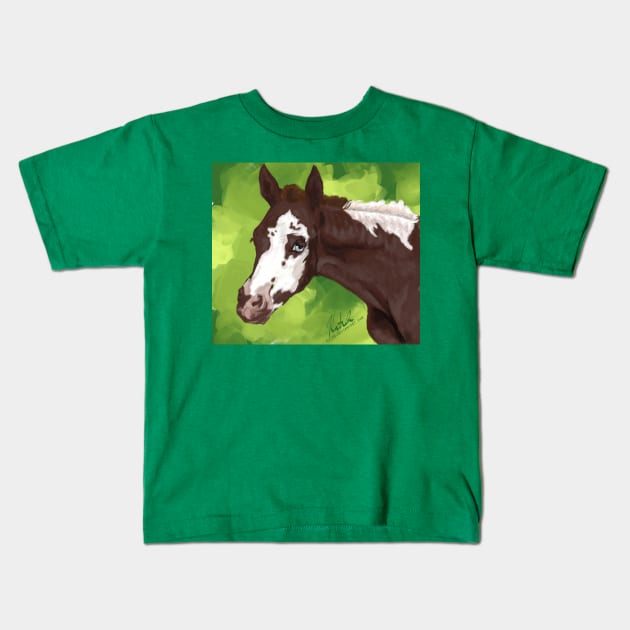 Pinto Foal Kids T-Shirt by KJL90